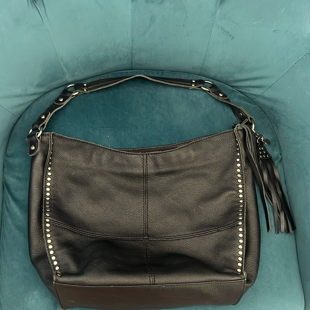 The Sak studded leather black shoulder bag